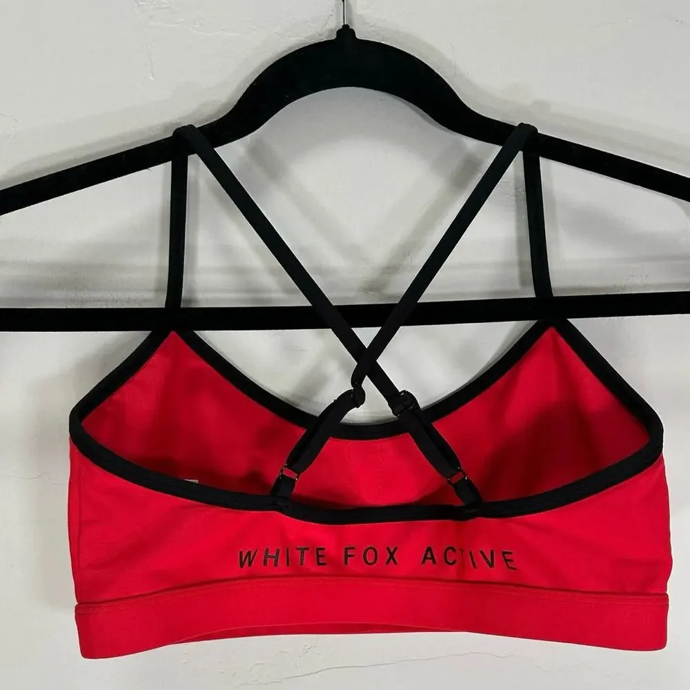 White Fox Active Women’s Red/Black Sports Bra size Medium
